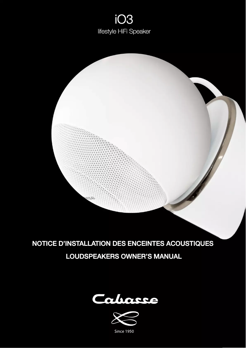 Page n°1 - Manuel utilisateur Cabasse Santorin 25