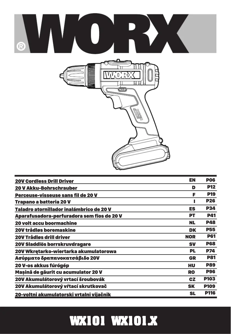 Page n°1 - Manuel utilisateur Worx WX100