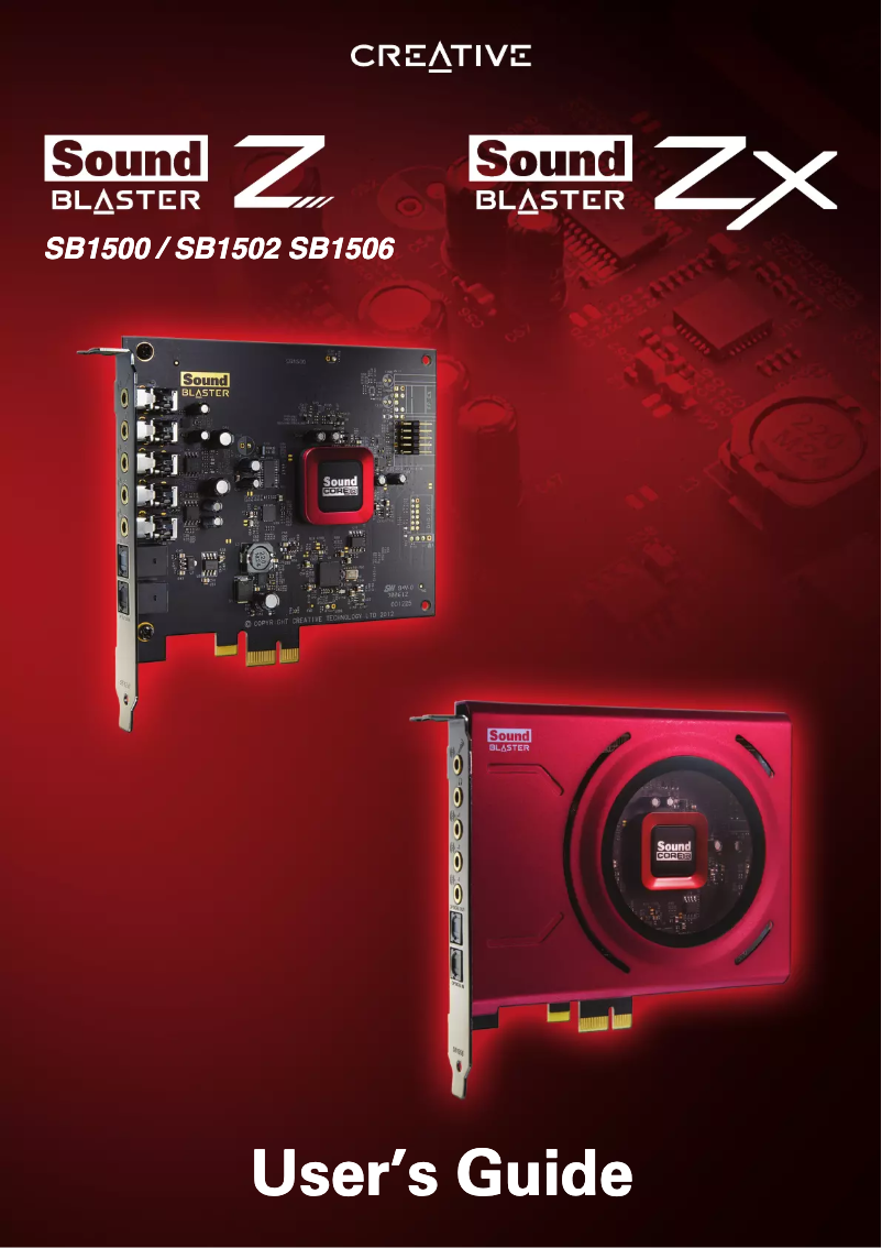 Page 1 de la notice Manuel utilisateur Creative Sound Blaster Zx