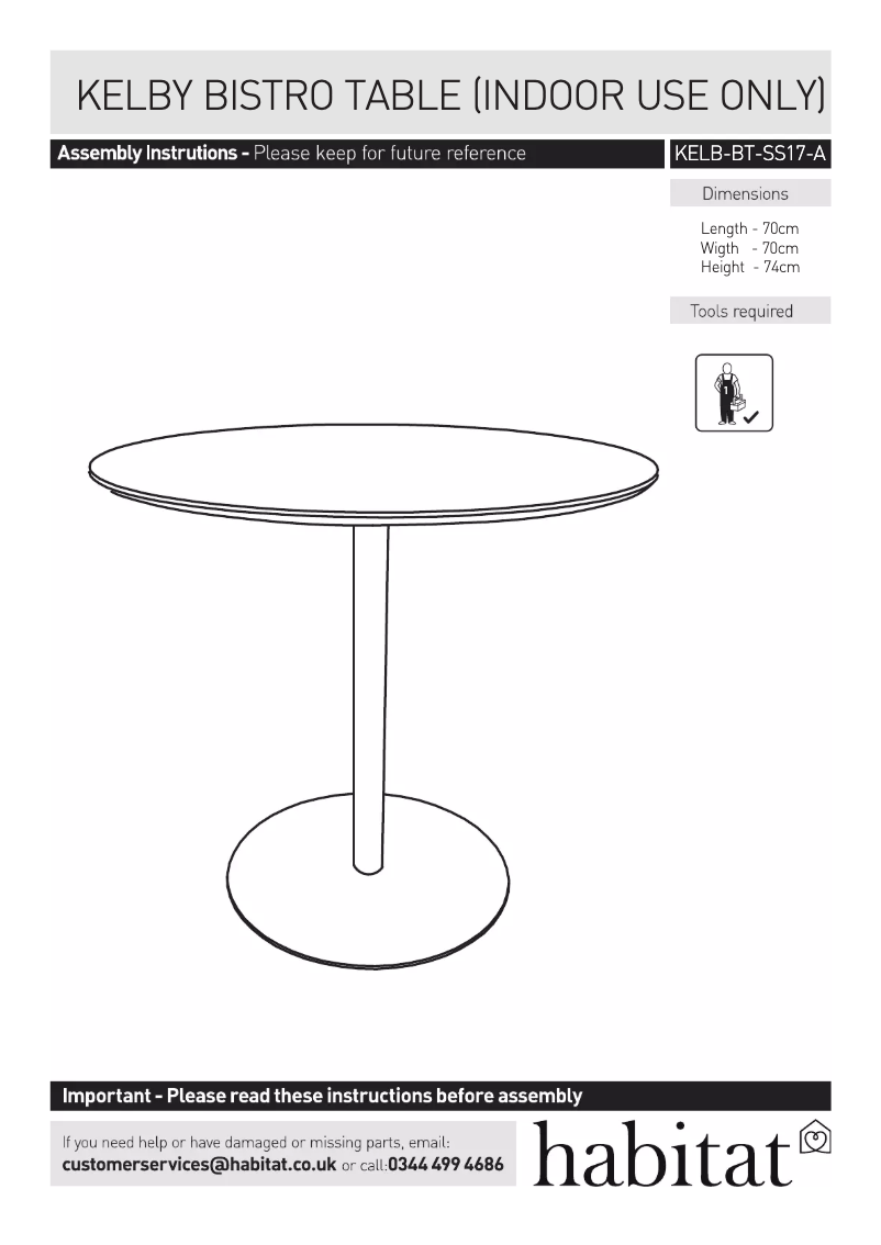 Page 1 de la notice Manuel utilisateur Habitat Kelby