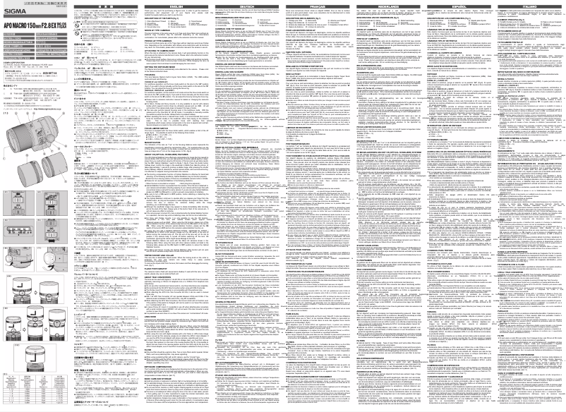 Page 1 de la notice Manuel utilisateur Sigma 150mm f/2.8 EX DG APO Macro OS HSM Nikon