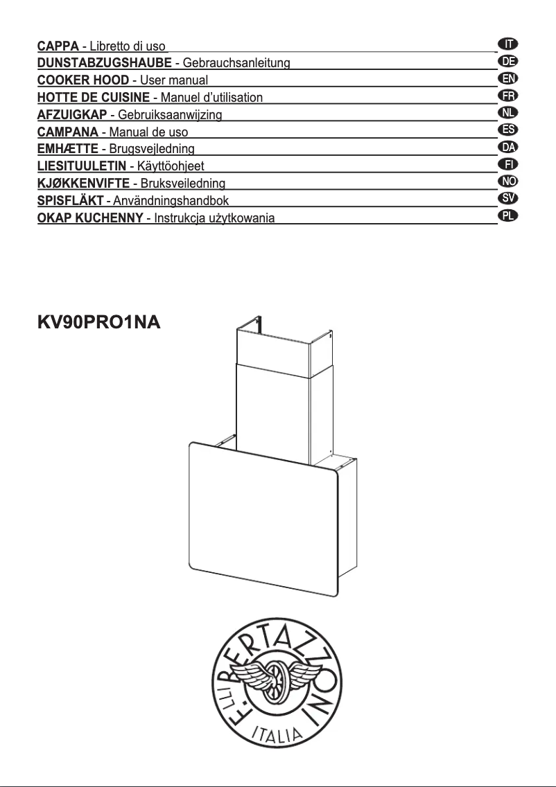 Page 1 de la notice Manuel utilisateur Bertazzoni KV90PRO1NA