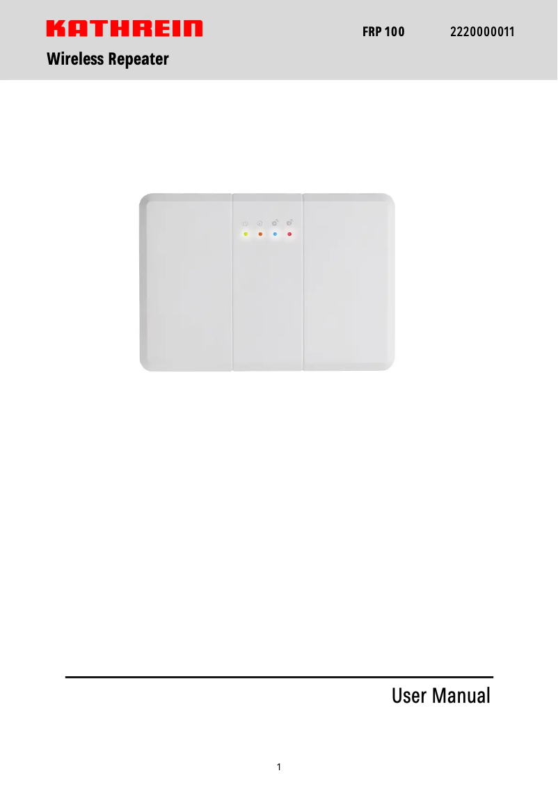 Image de la première page du manuel de l'appareil FRP 100