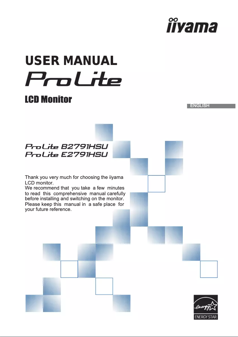 Page 1 de la notice Manuel utilisateur Iiyama ProLite B2791HSU-B1
