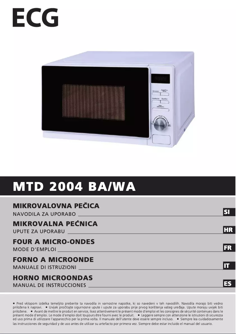 Image de la première page du manuel de l'appareil MTD 2004 BA