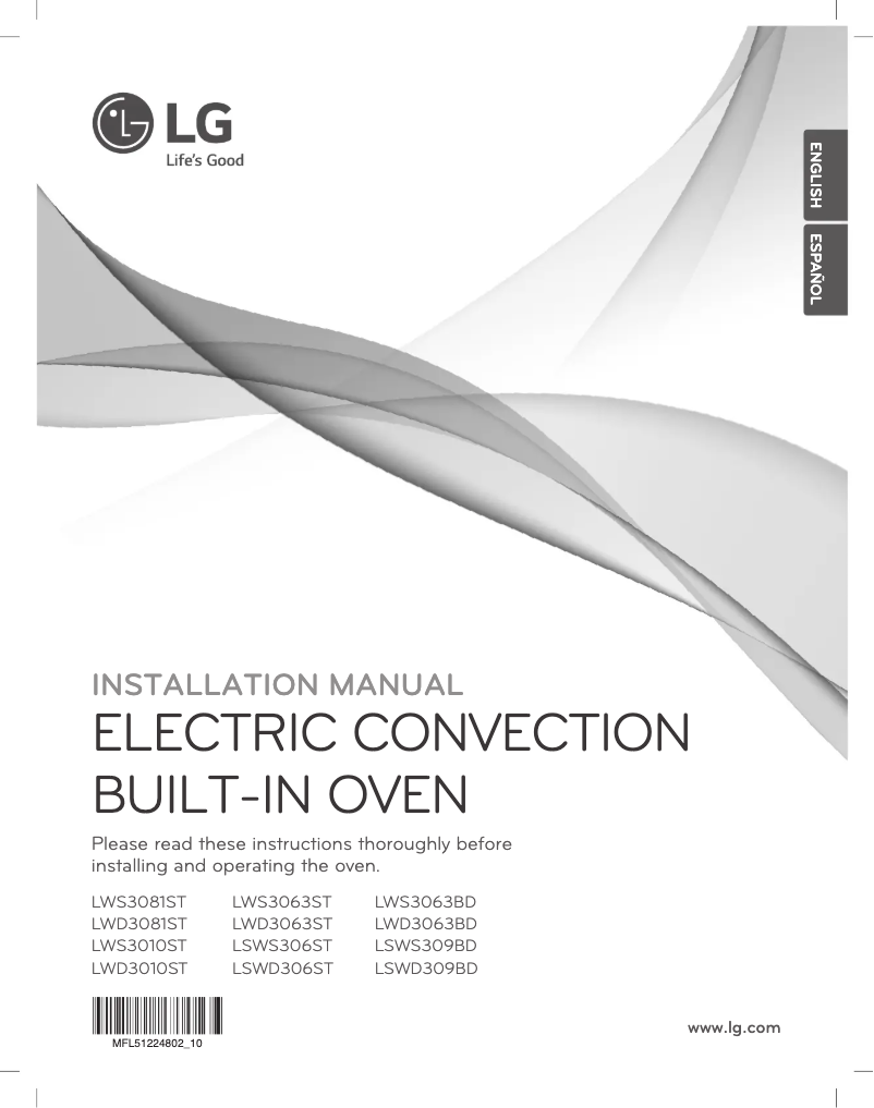 Page 1 de la notice Guide d'installation LG LWD3063BD