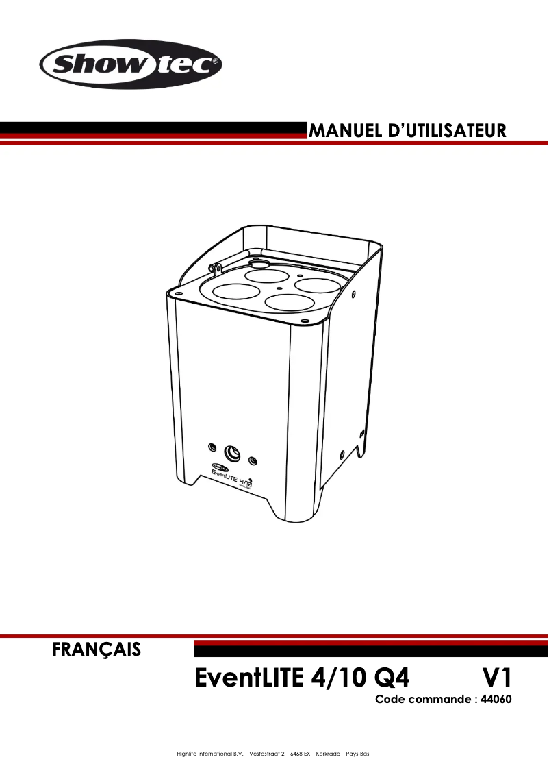 Image de la première page du manuel de l'appareil EventLITE 4/10 Q4