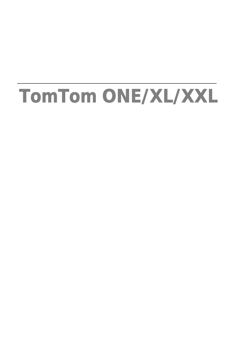 Page n°1 - Manuel utilisateur TomTom XL 335