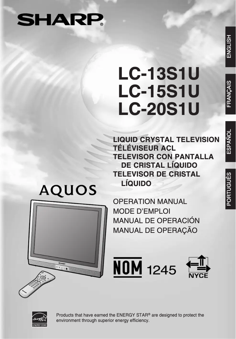 Page n°1 - Manuel utilisateur Sharp LC-20S1U