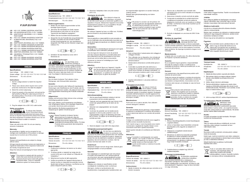 Image de la première page du manuel de l'appareil P.SUP.EU1000