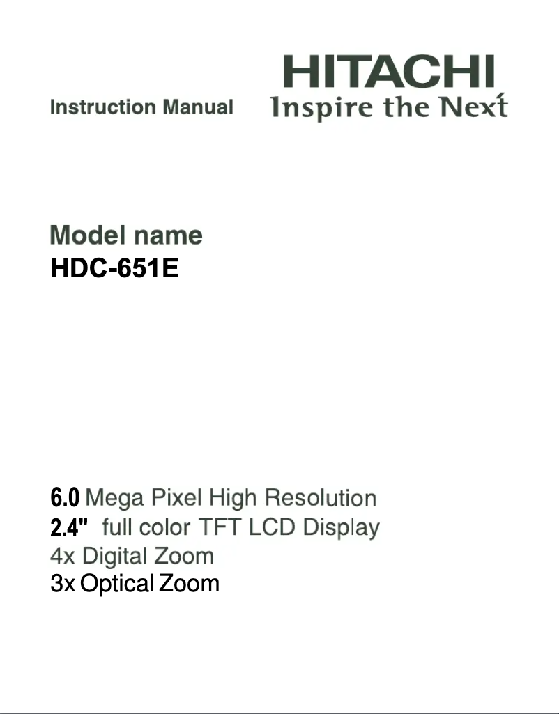 Page n°1 - Manuel utilisateur Hitachi HDC-651E