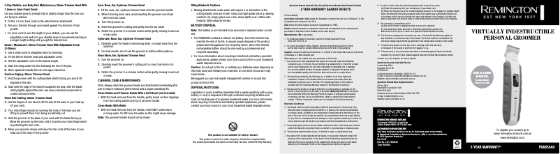 Image de la première page du manuel de l'appareil PG6855AU