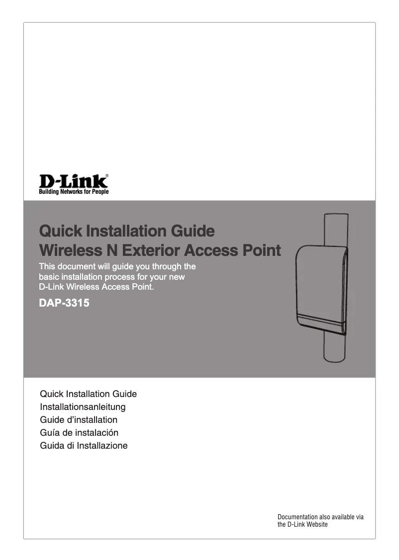 Page 1 de la notice Guide d'installation D-Link DAP-3315 WLAN