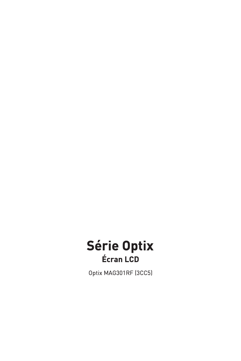 Página 1 del manual Manual de usuario MSI Optix MAG301RF