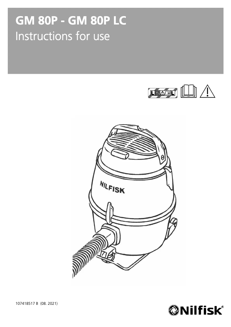 Page 1 de la notice Manuel utilisateur Nilfisk GM80