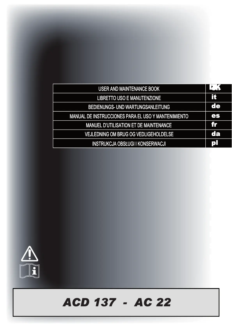 Page n°1 - Manuel utilisateur Master ACD 137