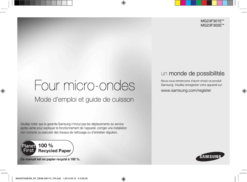 Page n°1 - Manuel utilisateur Samsung MG23F301EJS