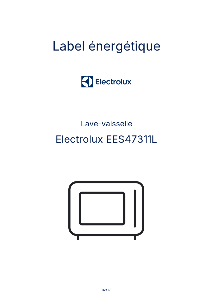 Image de la première page du manuel de l'appareil EES47311L