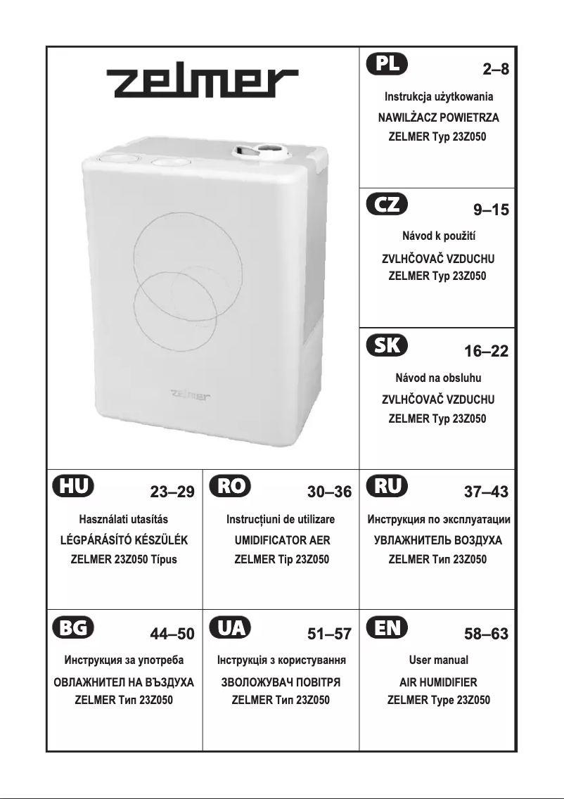 Page 1 de la notice Manuel utilisateur Zelmer 23Z050