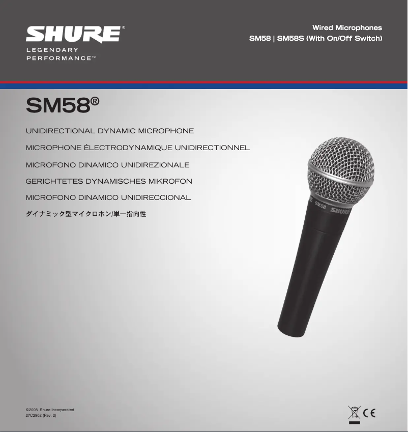 Página 1 del manual Manual de usuario Shure SM58-X2U