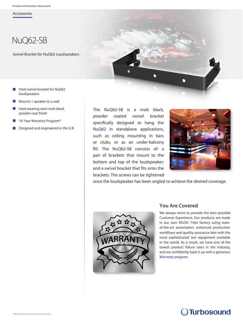 Página 1 del manual Ficha técnica Turbosound NuQ62-SB