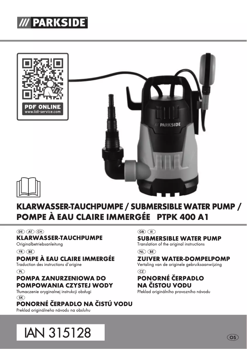 Page n°1 - Manuel utilisateur Parkside PTPK 400 A1