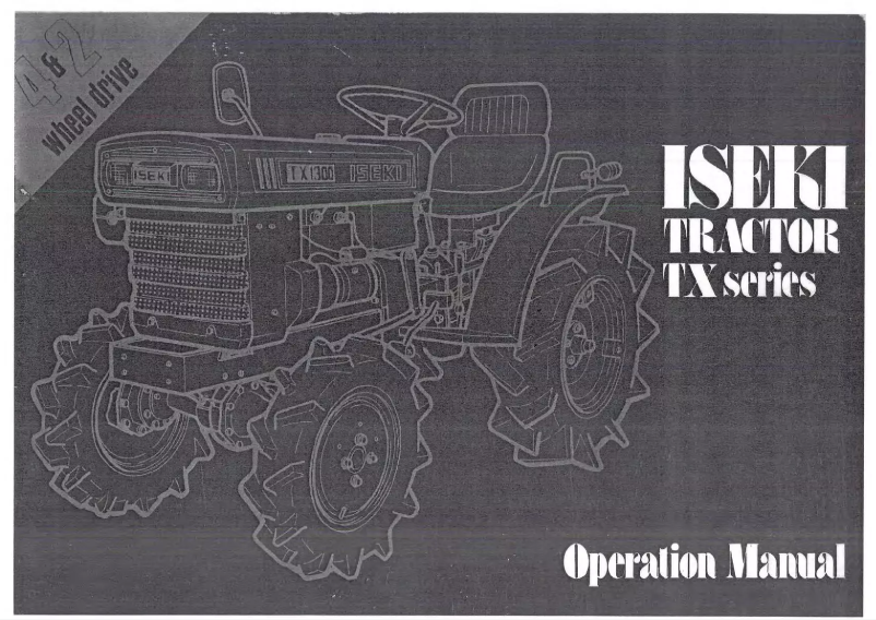 Page n°1 - Manuel utilisateur Iseki TX1300