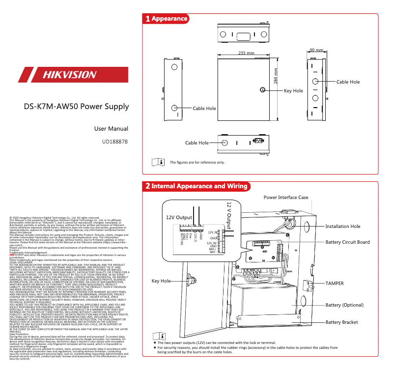 Page 1 de la notice Manuel utilisateur Hikvision DS-K7M-AW50