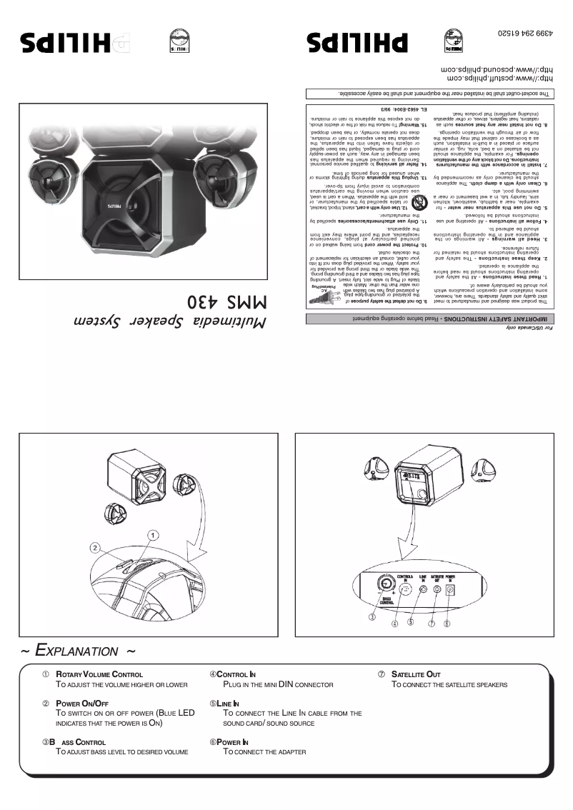 Page n°1 - Guide de démarrage rapide Philips MMS430