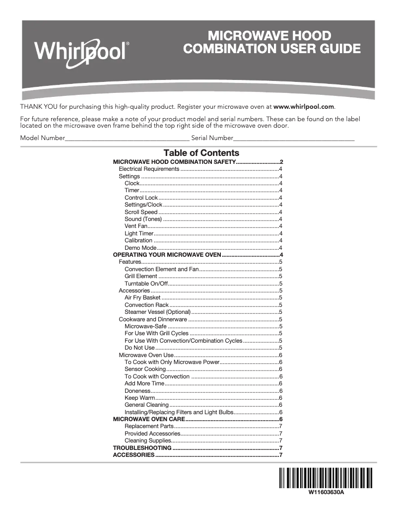 Page 1 de la notice Manuel utilisateur Whirlpool WMH78519LV