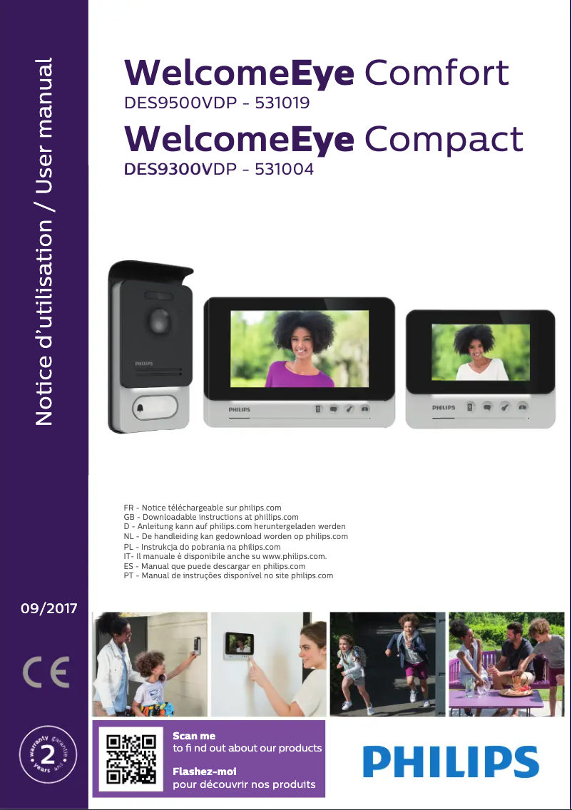 Image de la première page du manuel de l'appareil Welcomeeye Compact DES9300VDP