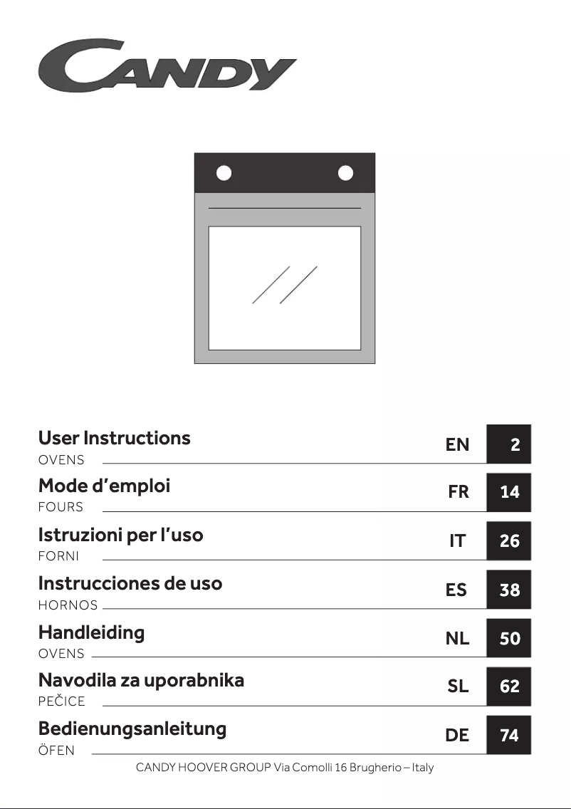 Page 1 de la notice Manuel utilisateur Candy PCI27XCH64CCBA
