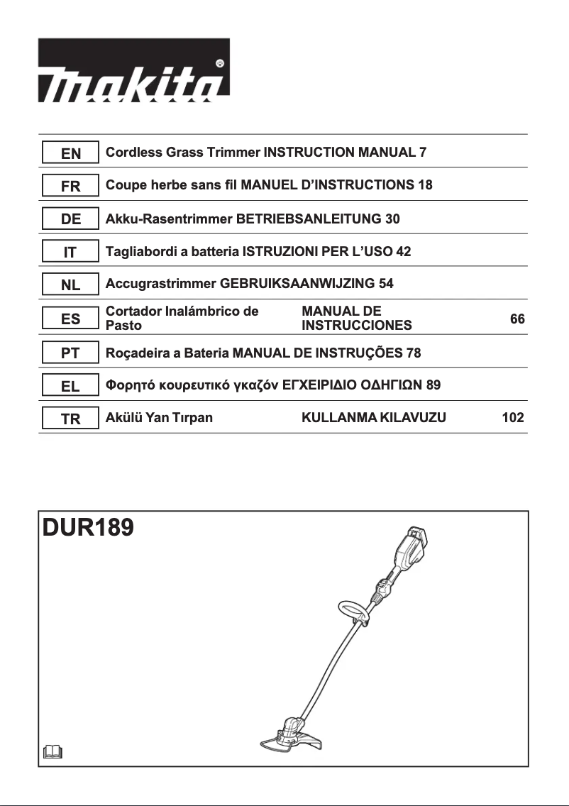 Page 1 de la notice Manuel utilisateur Makita DUR189
