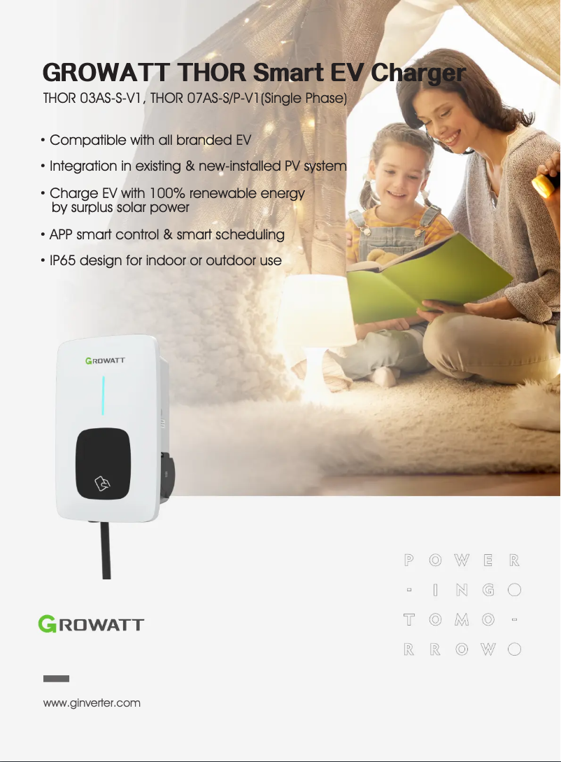Page 1 de la notice Fiche technique Growatt THOR 03AS-S-V1