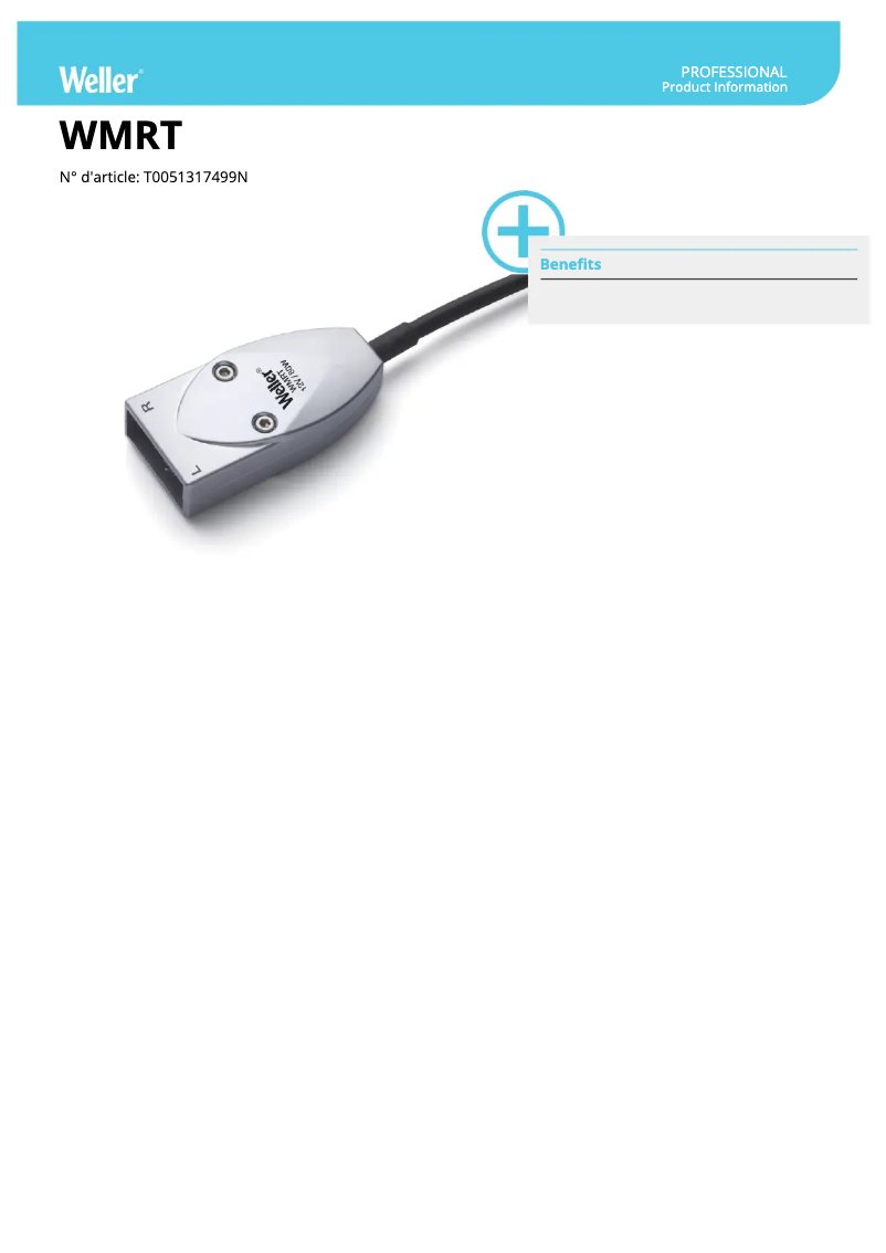 Page n°1 - Fiche technique Weller WMRT