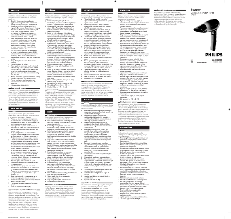 Page n°1 - Manuel utilisateur Philips Voyager Twist HP4819