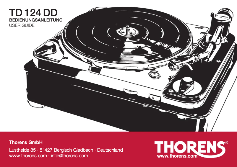 Page n°1 - Manuel utilisateur Thorens TD 124 DD