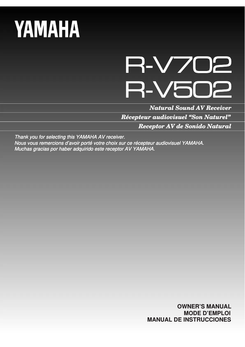 Image de la première page du manuel de l'appareil R-V702