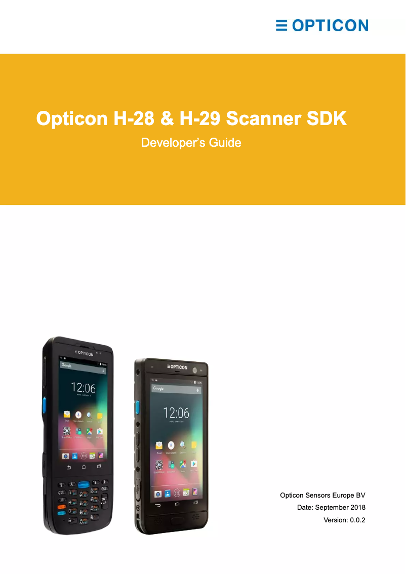 Page 1 de la notice Manuel utilisateur Opticon H-29