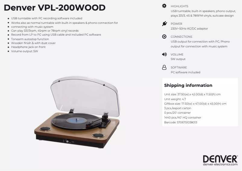 Image de la première page du manuel de l'appareil VPL-200