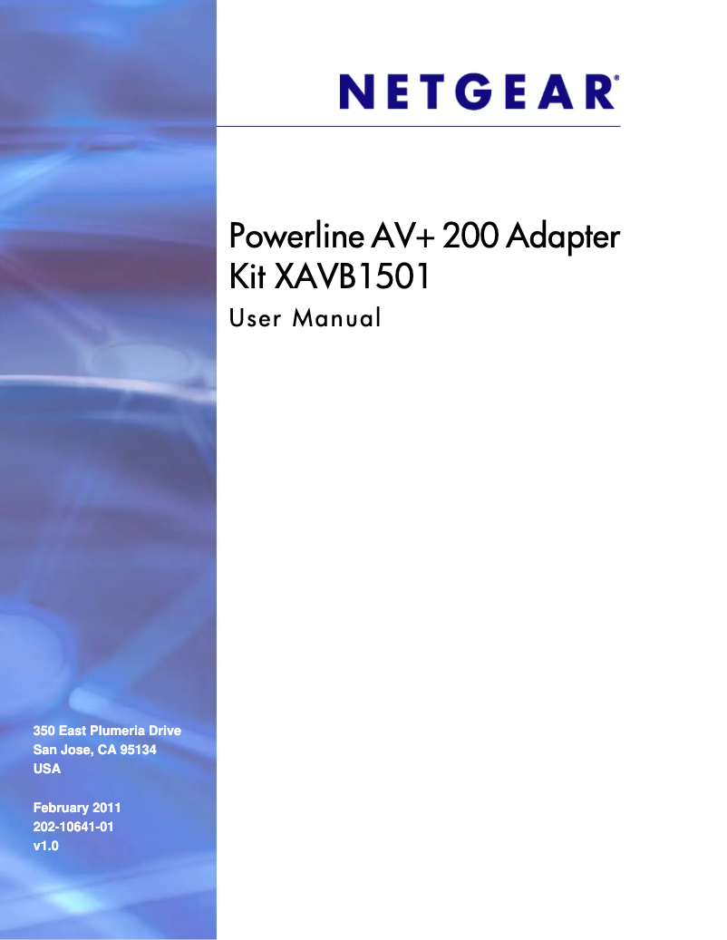 Page n°1 - Mode d'emploi Netgear XAV1501