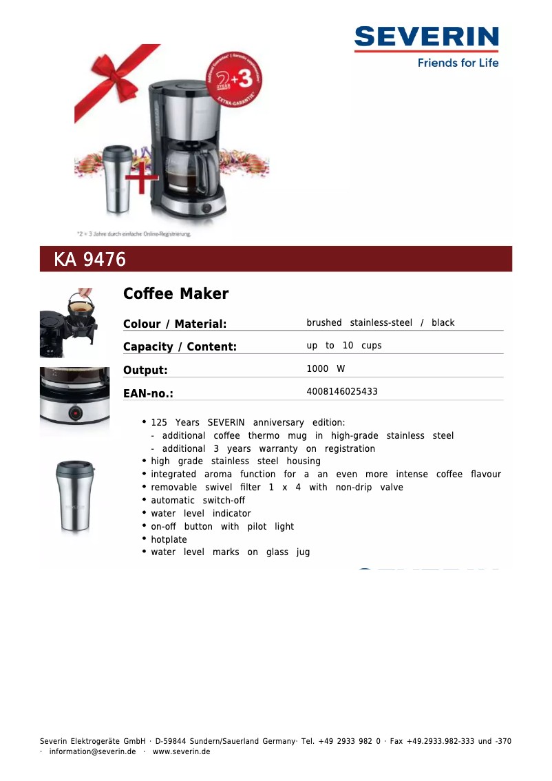 Image de la première page du manuel de l'appareil KA 9476