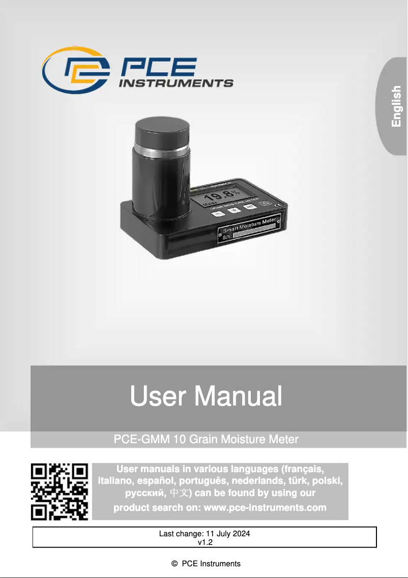 Page n°1 - Manuel utilisateur PCE Instruments PCE-GMM 10
