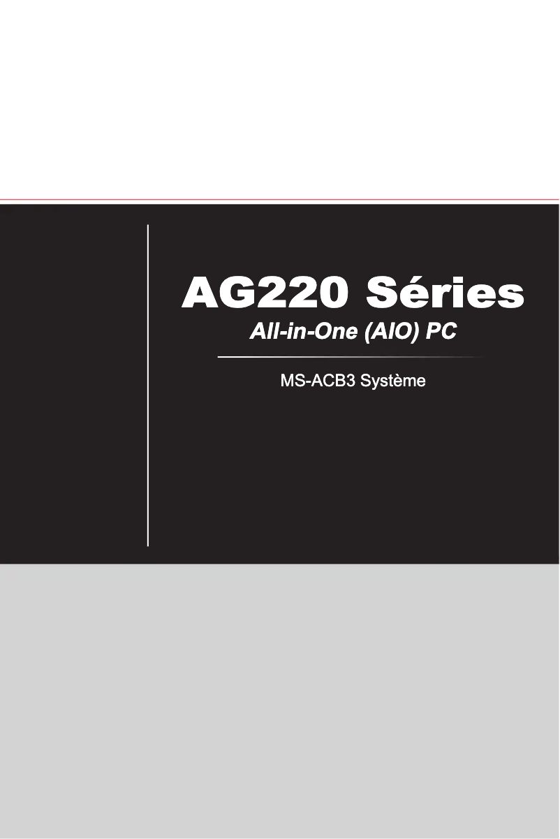 Page n°1 - Manuel utilisateur MSI AG220
