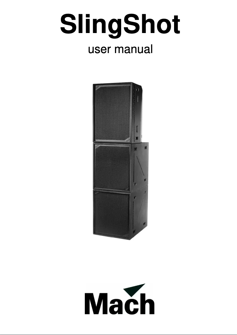 Image de la première page du manuel de l'appareil MACH SlingShot