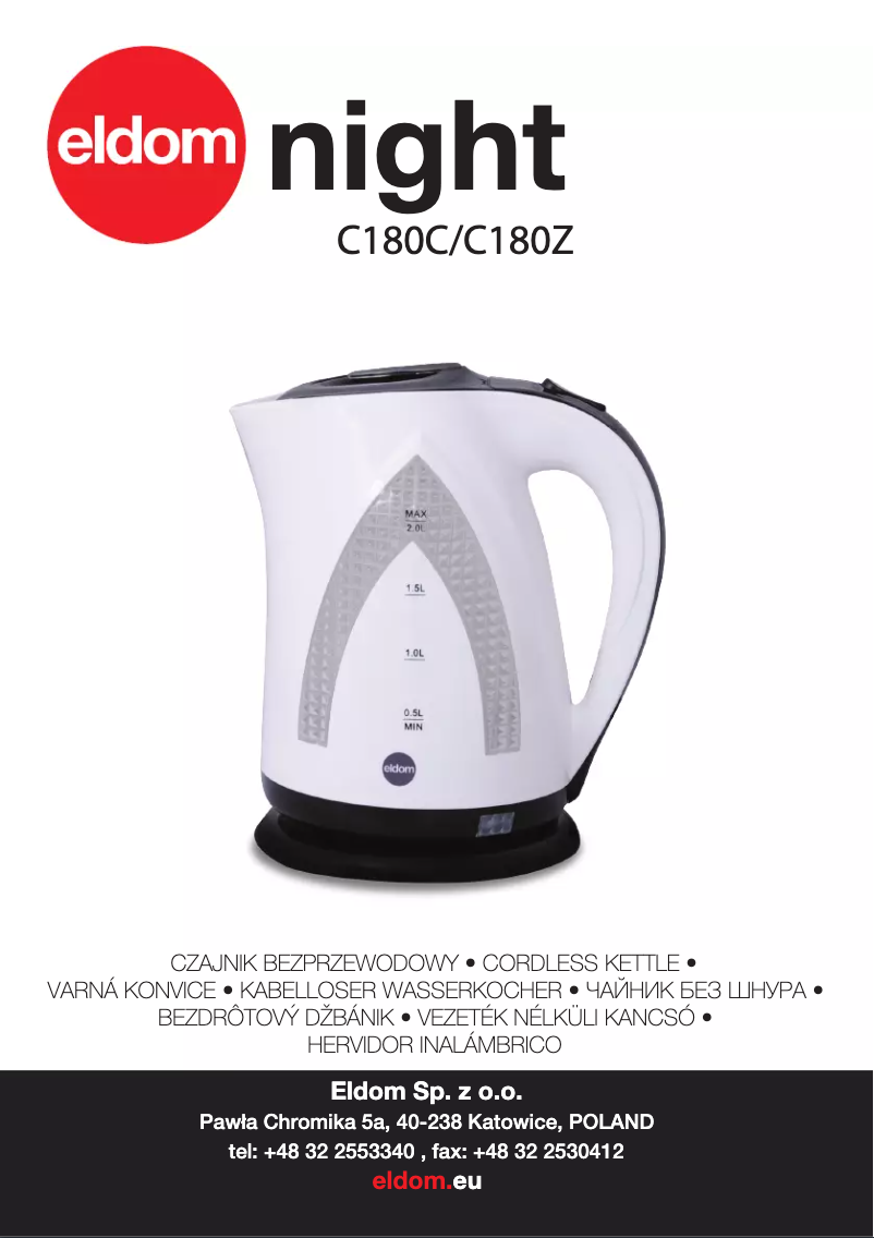 Page n°1 - Manuel utilisateur Eldom C180Z Night
