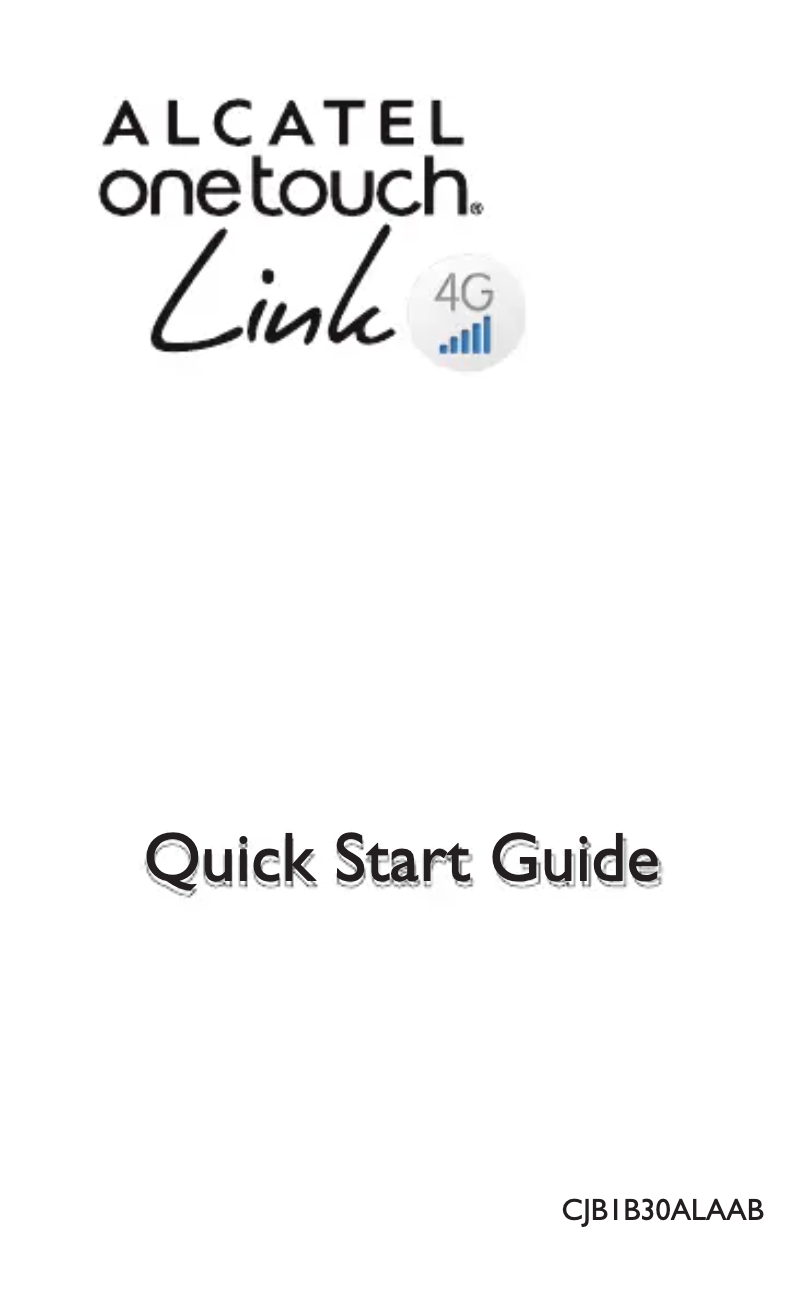 Page 1 de la notice Manuel utilisateur Alcatel One Touch Link 4G