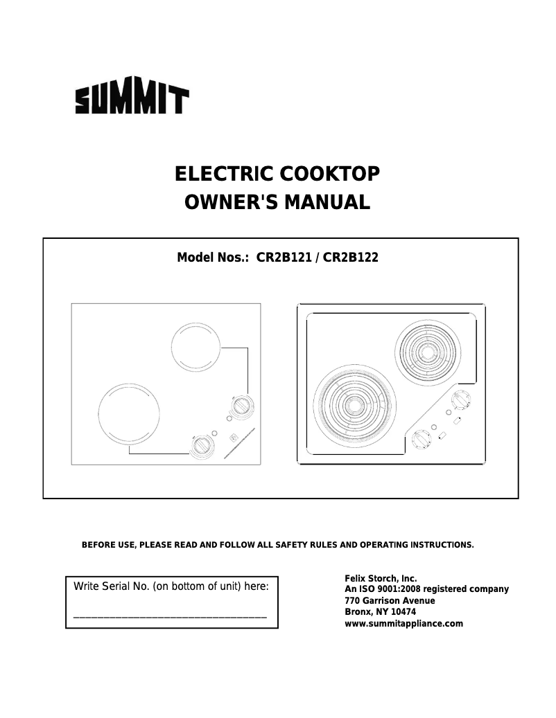 Imagen de la primera página del manual del dispositivo CR2B121