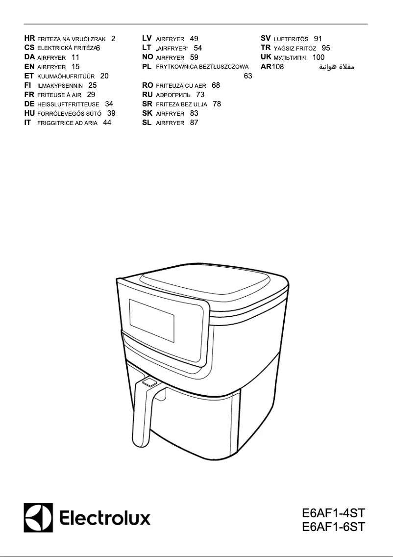 Page 1 de la notice Manuel utilisateur Electrolux E6AF1-4ST
