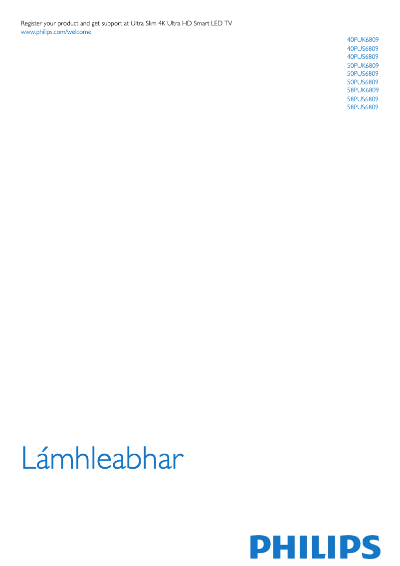 Página 1 del manual Manual de usuario Philips 6800 series 40PUS6809